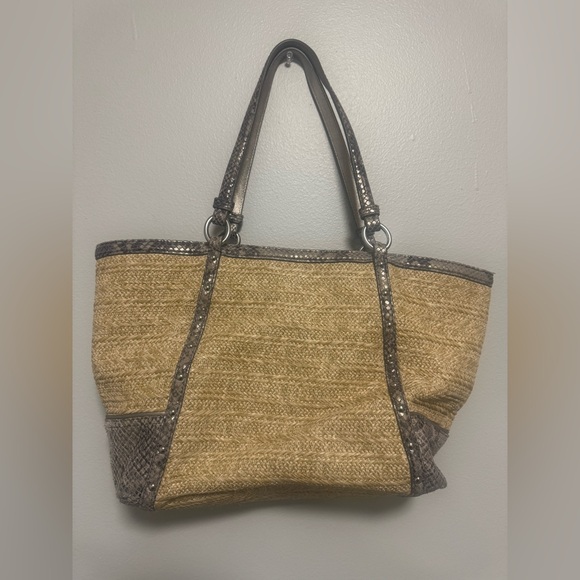 Coach Alexandra Python Straw Purse - Picture 4 of 10